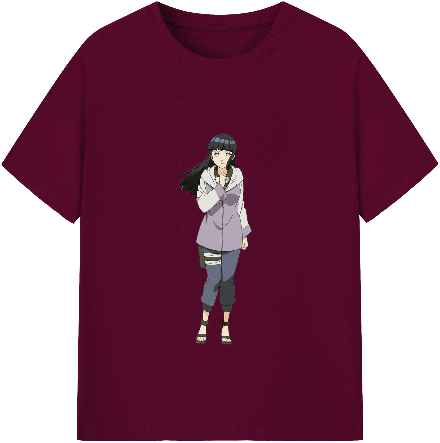 （画像用） NARUTO -ナルト- 日向ヒナタ Hyūga Hinata レディースカジュアルプリントTシャツ（綿100％）